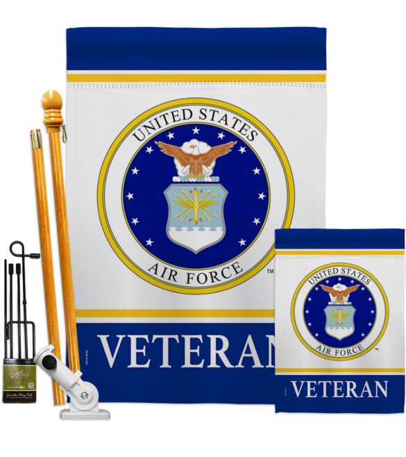 Air Force Veteran - Military Americana Vertical Impressions Decorative Flags HG170044 Made In USA - Image 7