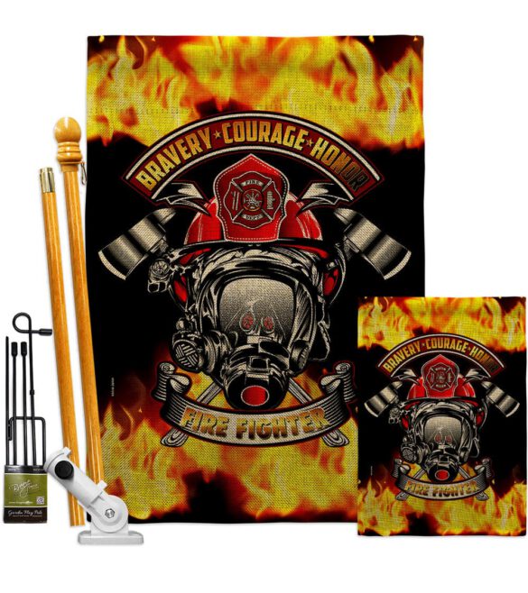 Bravery Firefighter - Military Americana Vertical Impressions Decorative Flags HG183071 Made In USA - Image 16