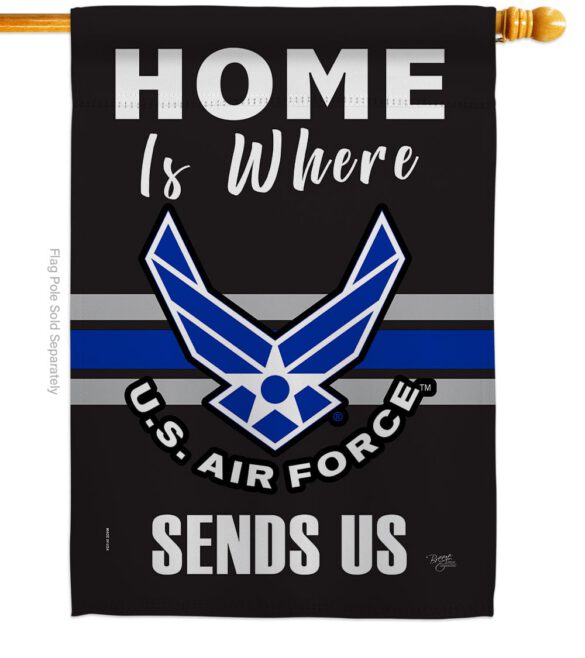 Home is Where Air Force - Military Americana Vertical Impressions Decorative Flags HG108460 Made In USA - Image 2