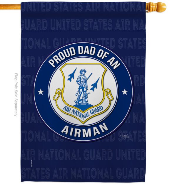 Air Force Proud Dad Airman - Military Americana Vertical Impressions Decorative Flags HG108516 Made In USA - Image 3