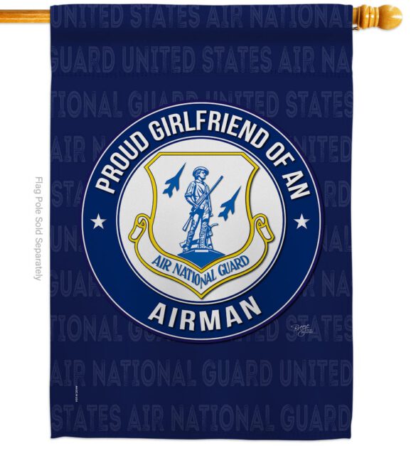 Air Force Proud Girlfriend Airman - Military Americana Vertical Impressions Decorative Flags HG108543 Made In USA - Image 3