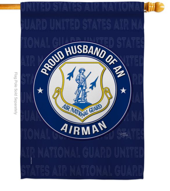 Air Force Proud Husband Airman - Military Americana Vertical Impressions Decorative Flags HG108561 Made In USA - Image 3