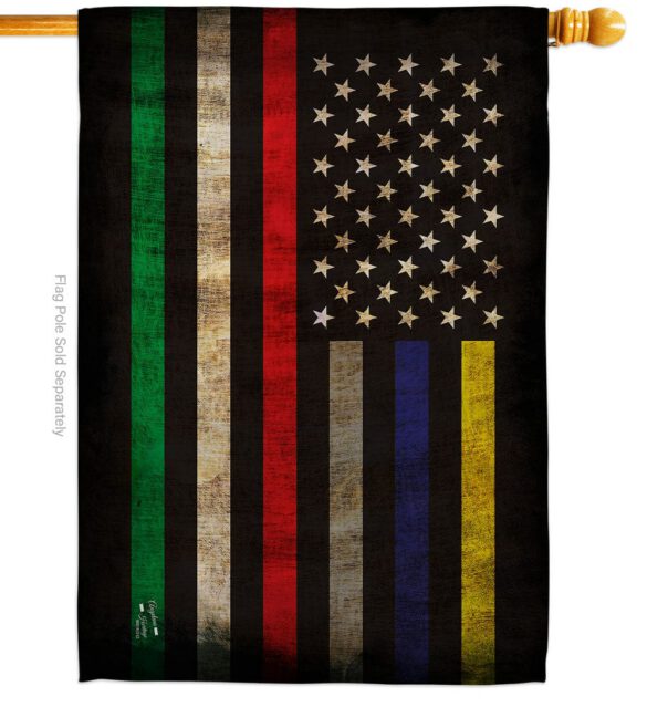 First Responders Line - Military Americana Vertical Impressions Decorative Flags HG137435 Made In USA - Image 2