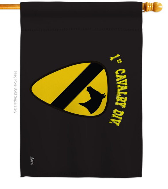Black 1st Cavalry - Military Americana Vertical Impressions Decorative Flags HG140375 Made In USA - Image 2