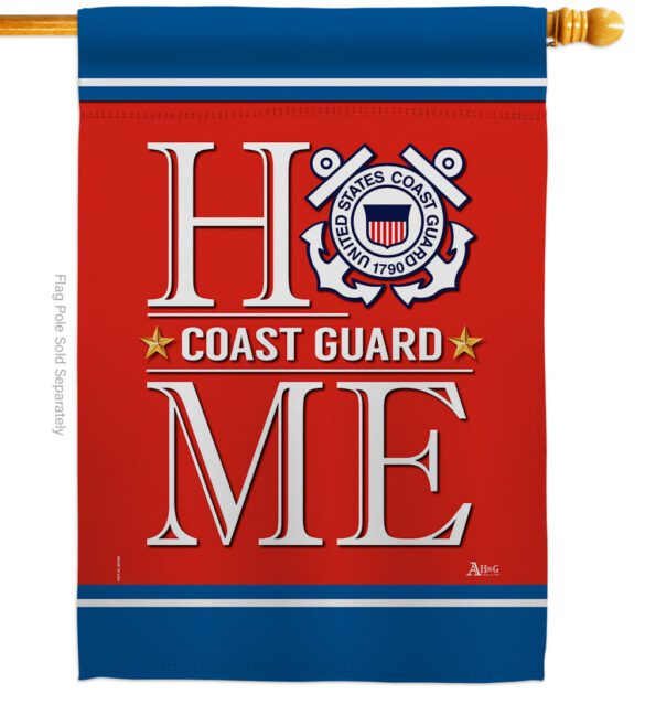 Coast Guard Home - Military Americana Vertical Impressions Decorative Flags HG140629 Made In USA - Image 2