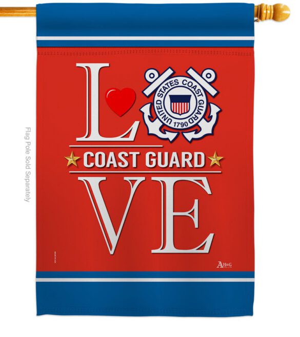 Coast Guard Love - Military Americana Vertical Impressions Decorative Flags HG140634 Made In USA - Image 2