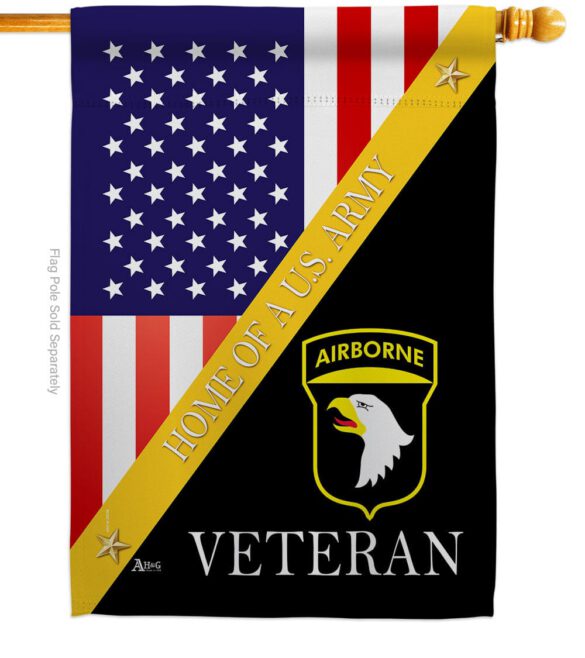 Home of 101st Airborne - Military Americana Vertical Impressions Decorative Flags HG140892 Made In USA - Image 2