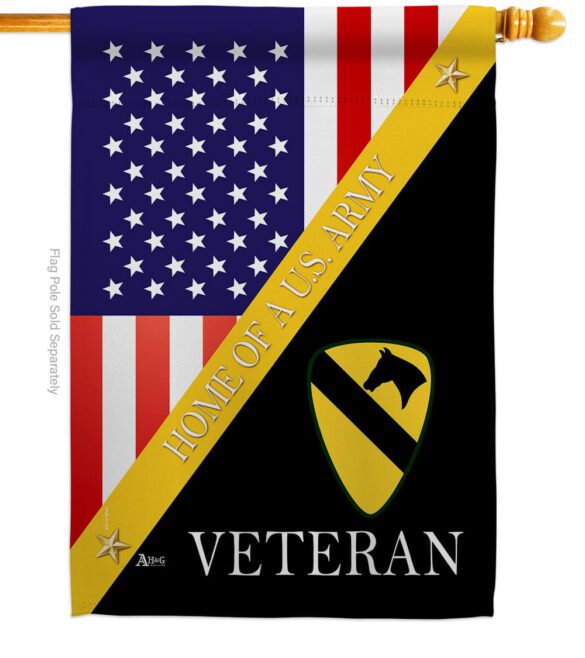 Home of 1st Cavalry Division - Military Americana Vertical Impressions Decorative Flags HG140896 Made In USA - Image 2