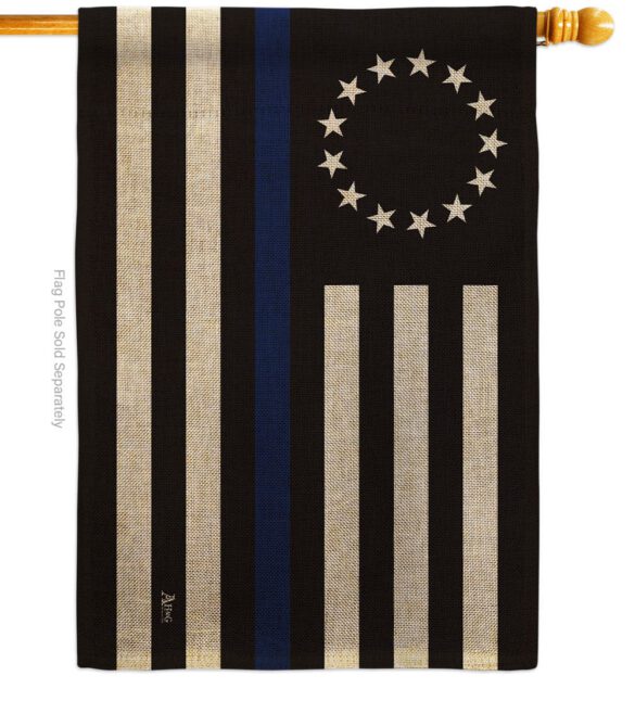 Betsy Ross Blue Line - Military Americana Vertical Impressions Decorative Flags HG140928 Made In USA - Image 14