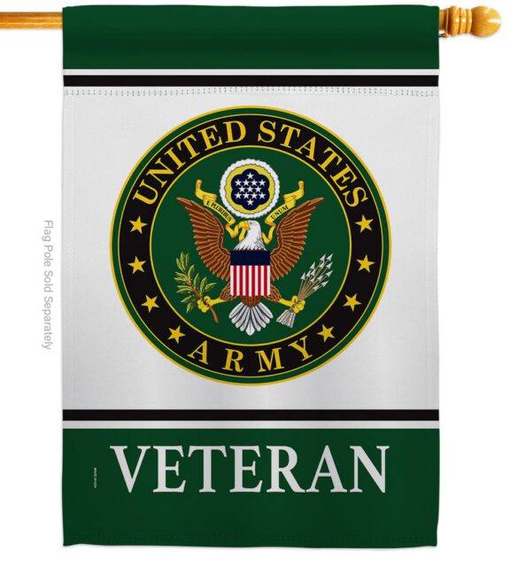 Army Veteran - Military Americana Vertical Impressions Decorative Flags HG170043 Made In USA - Image 3