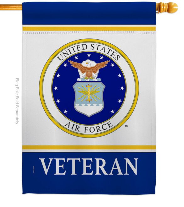Air Force Veteran - Military Americana Vertical Impressions Decorative Flags HG170044 Made In USA - Image 3