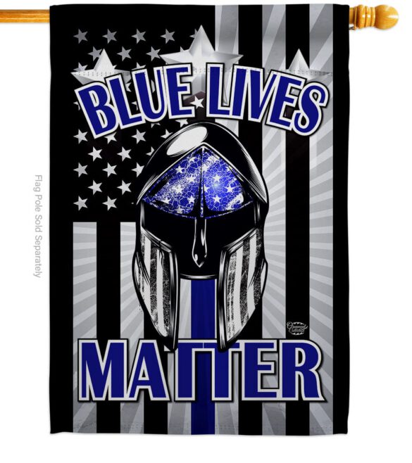 Blue Lives Matter - Military Americana Vertical Impressions Decorative Flags HG192286 Made In USA - Image 2