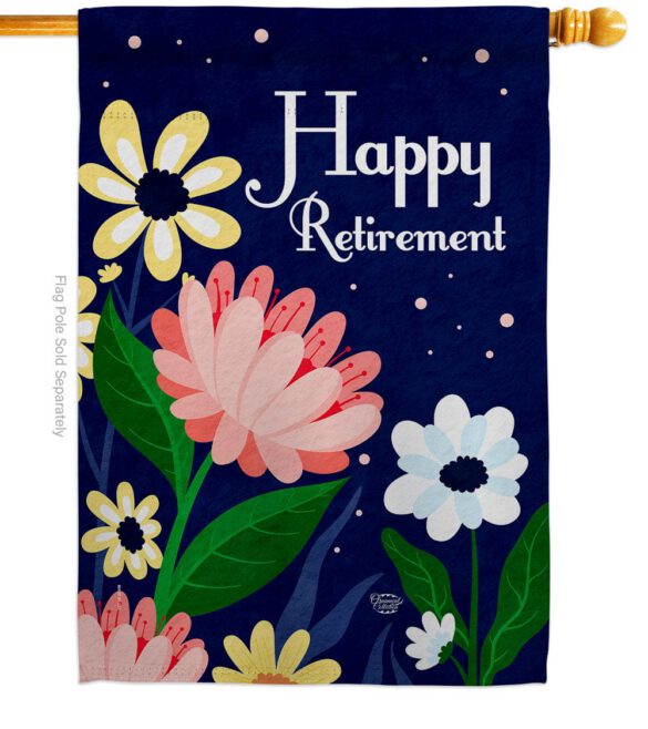 Happy Retirement - Military Americana Vertical Impressions Decorative Flags HG192580 Made In USA - Image 2