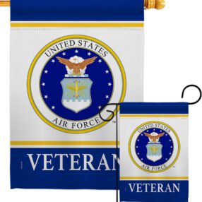 Air Force Veteran - Military Americana Vertical Impressions Decorative Flags HG170044 Made In USA
