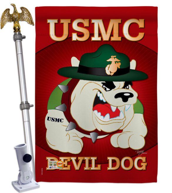 Devil Dog - Military Americana Vertical Impressions Decorative Flags HG108052 - Image 9