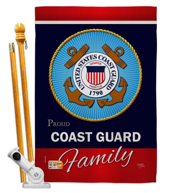Coast Guard Proudly Family - Military Americana Vertical Impressions Decorative Flags HG108413 Made In USA - Image 5