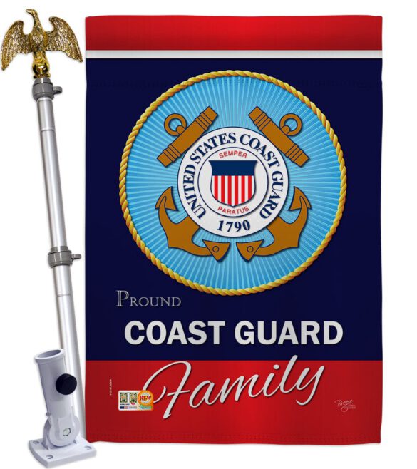 Coast Guard Proudly Family - Military Americana Vertical Impressions Decorative Flags HG108413 Made In USA - Image 9