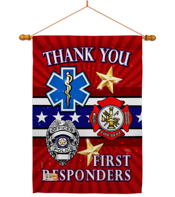 First Responders - Military Americana Vertical Impressions Decorative Flags HG108432 Made In USA - Image 10