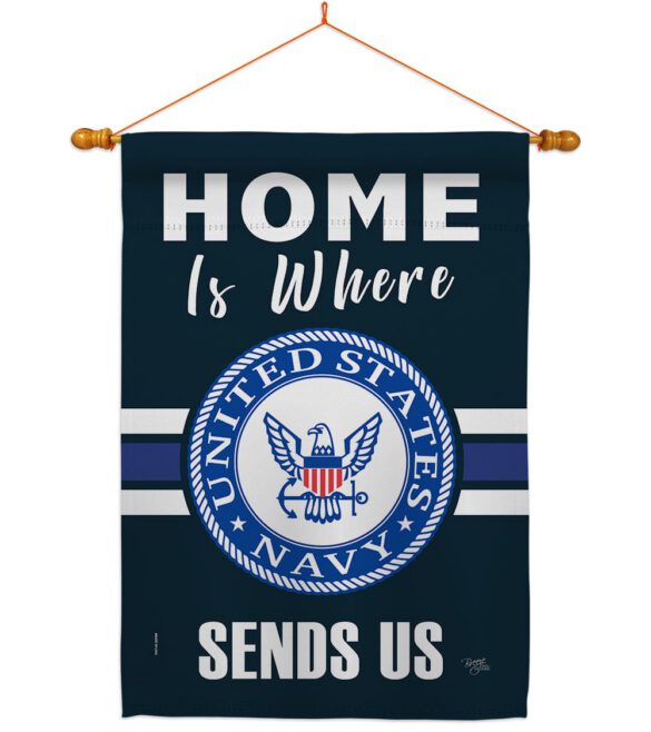 Home is Where Navy - Military Americana Vertical Impressions Decorative Flags HG108457 Made In USA - Image 10