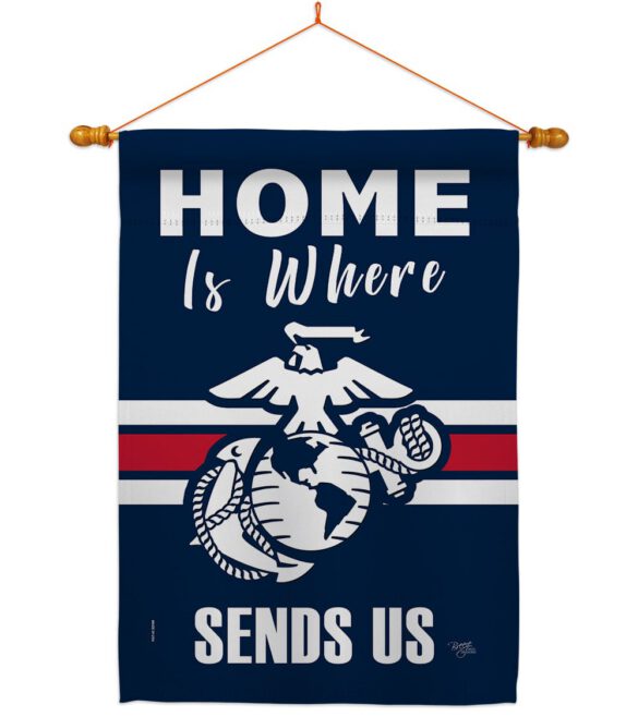 Home is Where Marine Corps - Military Americana Vertical Impressions Decorative Flags HG108458 Made In USA - Image 10