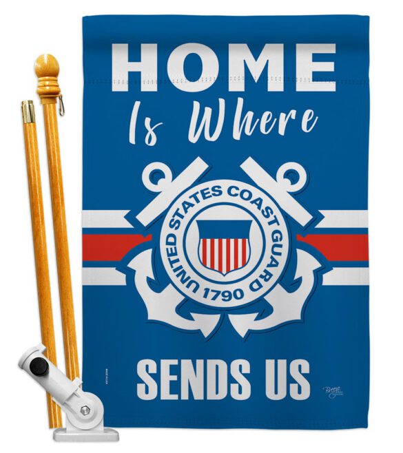 Home is Where Coast Guard - Military Americana Vertical Impressions Decorative Flags HG108459 Made In USA - Image 5