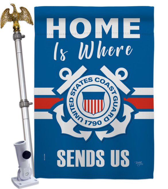 Home is Where Coast Guard - Military Americana Vertical Impressions Decorative Flags HG108459 Made In USA - Image 9