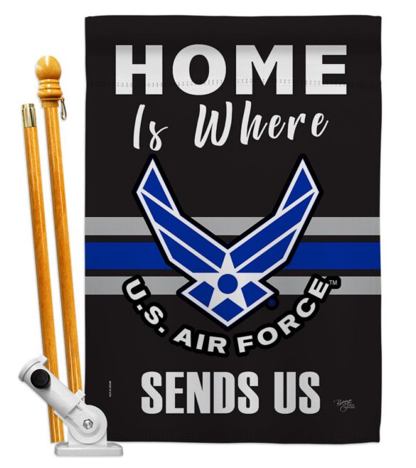 Home is Where Air Force - Military Americana Vertical Impressions Decorative Flags HG108460 Made In USA - Image 5