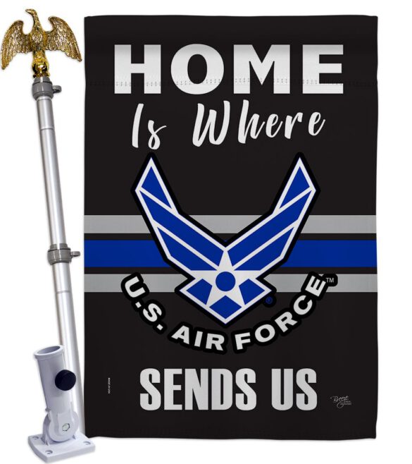 Home is Where Air Force - Military Americana Vertical Impressions Decorative Flags HG108460 Made In USA - Image 9