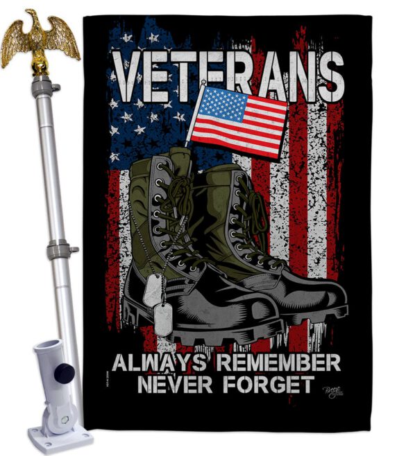 Always Remember - Military Americana Vertical Impressions Decorative Flags HG108485 Made In USA - Image 10