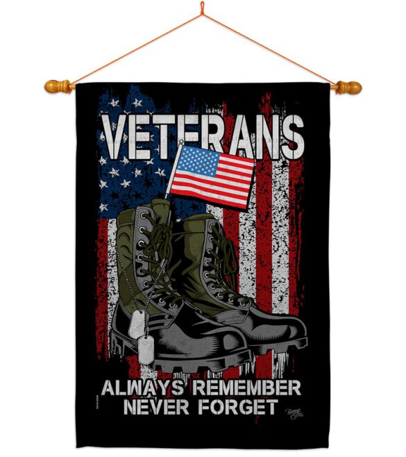 Always Remember - Military Americana Vertical Impressions Decorative Flags HG108485 Made In USA - Image 11