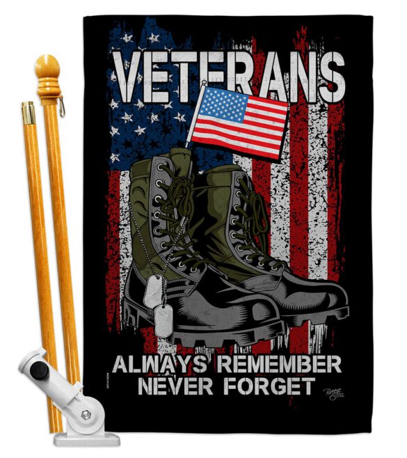 Always Remember - Military Americana Vertical Impressions Decorative Flags HG108485 Made In USA - Image 6