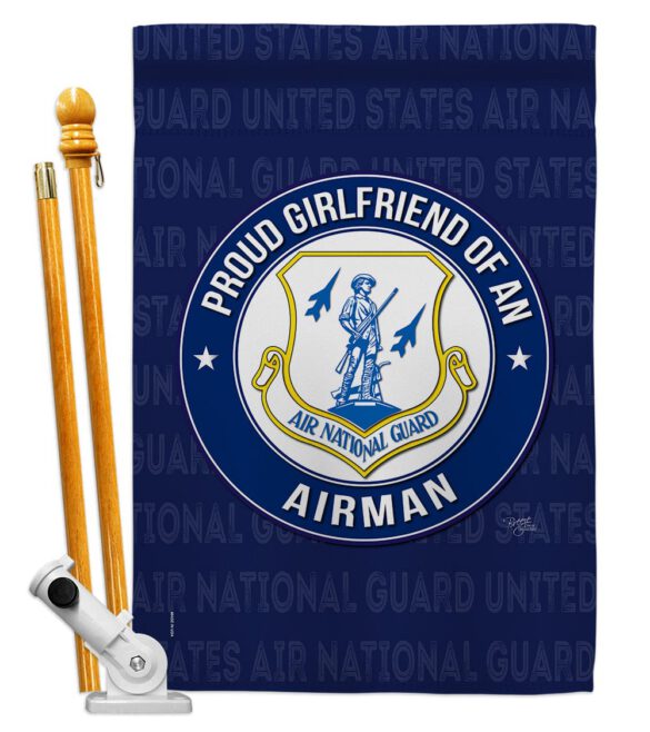 Air Force Proud Girlfriend Airman - Military Americana Vertical Impressions Decorative Flags HG108543 Made In USA - Image 6