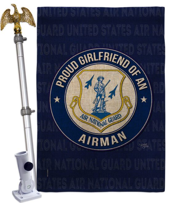 Air Force Proud Girlfriend Airman - Military Americana Vertical Impressions Decorative Flags HG108543 Made In USA - Image 20