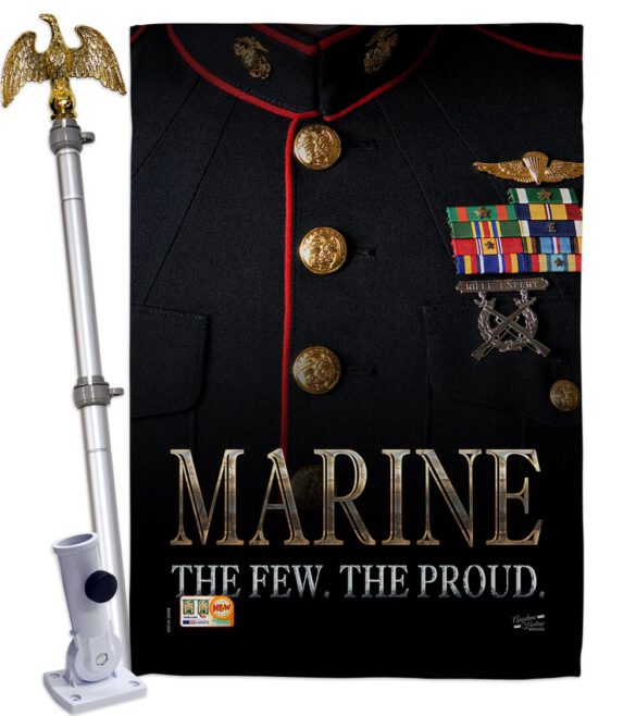 Dress Blue Marine - Military Americana Vertical Impressions Decorative Flags HG137137 Made In USA - Image 9