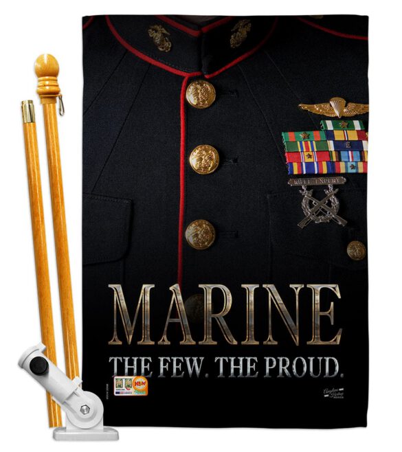 Dress Blue Marine - Military Americana Vertical Impressions Decorative Flags HG137137 Made In USA - Image 5