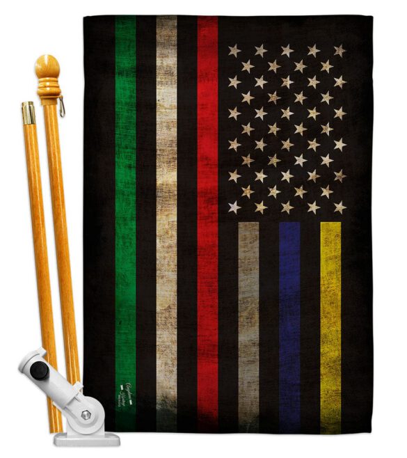 First Responders Line - Military Americana Vertical Impressions Decorative Flags HG137435 Made In USA - Image 5