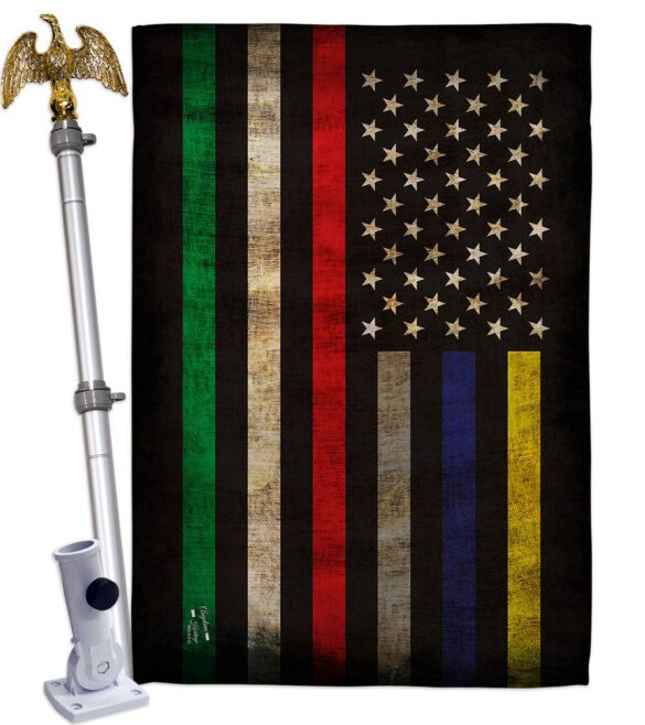First Responders Line - Military Americana Vertical Impressions Decorative Flags HG137435 Made In USA - Image 9