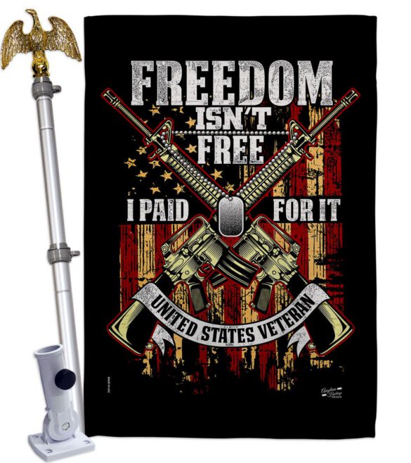 Freedom Isn't Free - Military Americana Vertical Impressions Decorative Flags HG137574 Made In USA - Image 11