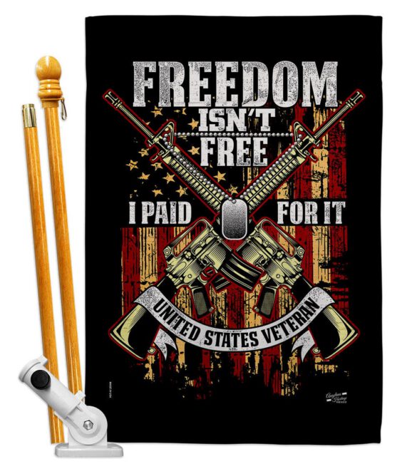 Freedom Isn't Free - Military Americana Vertical Impressions Decorative Flags HG137574 Made In USA - Image 5