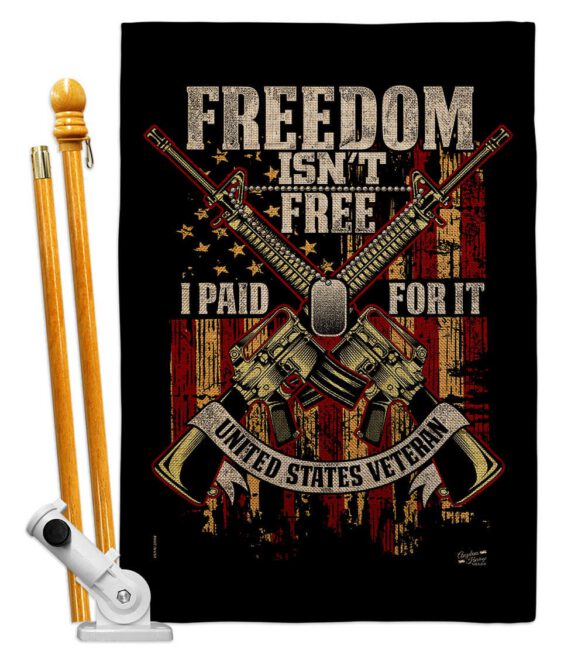 Freedom Isn't Free - Military Americana Vertical Impressions Decorative Flags HG137574 Made In USA - Image 17