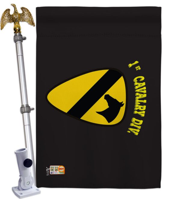 Black 1st Cavalry - Military Americana Vertical Impressions Decorative Flags HG140375 Made In USA - Image 9