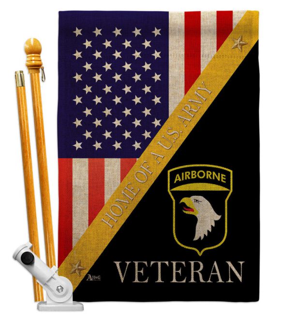 Home of 101st Airborne - Military Americana Vertical Impressions Decorative Flags HG140892 Made In USA - Image 15