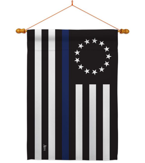 Betsy Ross Blue Line - Military Americana Vertical Impressions Decorative Flags HG140928 Made In USA - Image 12