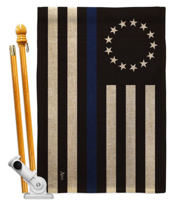 Betsy Ross Blue Line - Military Americana Vertical Impressions Decorative Flags HG140928 Made In USA - Image 17