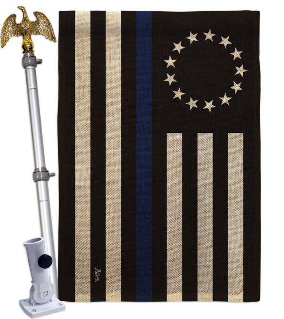Betsy Ross Blue Line - Military Americana Vertical Impressions Decorative Flags HG140928 Made In USA - Image 23