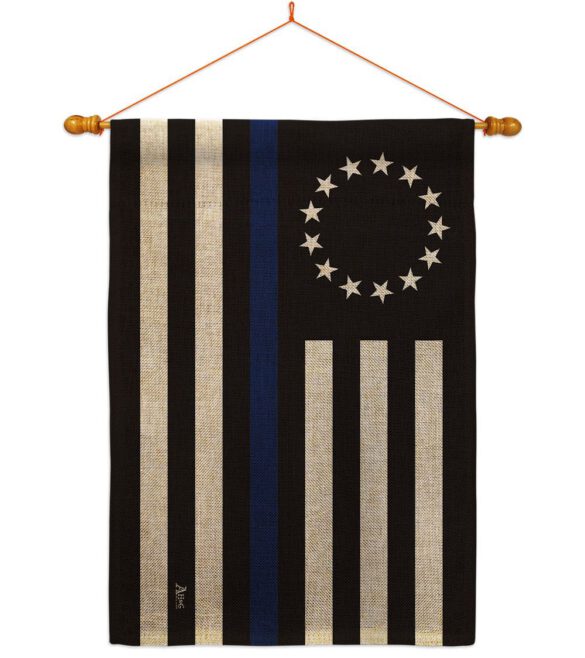 Betsy Ross Blue Line - Military Americana Vertical Impressions Decorative Flags HG140928 Made In USA - Image 24