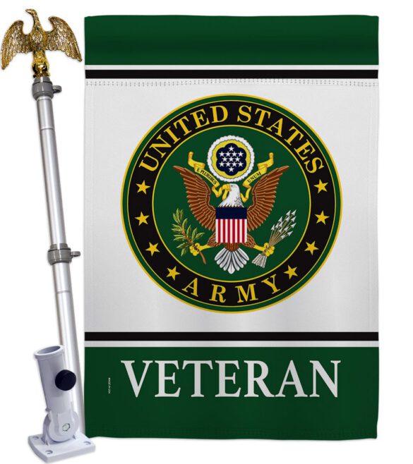 Army Veteran - Military Americana Vertical Impressions Decorative Flags HG170043 Made In USA - Image 10