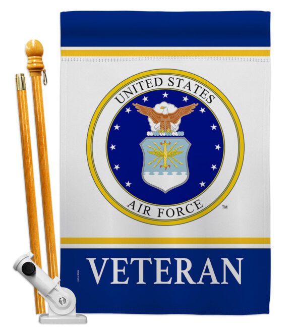 Air Force Veteran - Military Americana Vertical Impressions Decorative Flags HG170044 Made In USA - Image 6