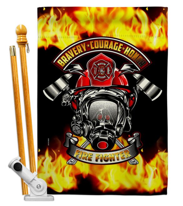 Bravery Firefighter - Military Americana Vertical Impressions Decorative Flags HG183071 Made In USA - Image 5