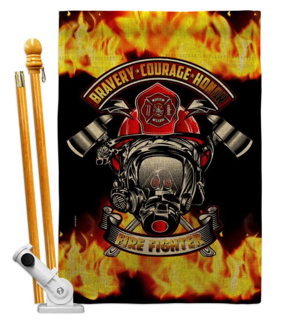 Bravery Firefighter - Military Americana Vertical Impressions Decorative Flags HG183071 Made In USA - Image 15